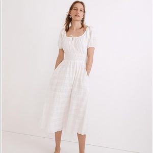 Madewell Sophia Midi Dress in Seersucker Check